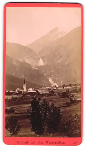 Fotografie Würthle & Spinnhirn, Salzburg, Ansicht Krimml, Ortsansicht mit den drei Wasserfällen