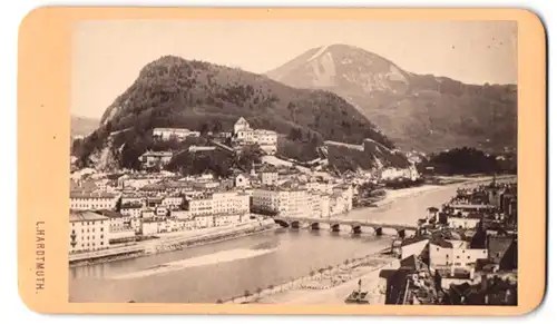 Fotografie Ludwig Hardtmuth, Salzburg, Ansicht Salzburg, Blick nach dem Stadteil am rechten Ufer