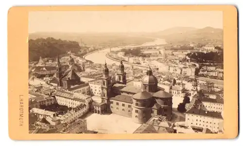 Fotografie Ludwig Hardtmuth, Salzburg, Ansicht Salzburg, Blick über die Stadt von der Festung aus
