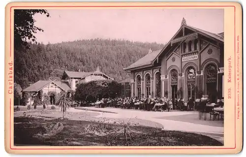 Fotografie Römmler & Jonas, Dresden, Ansicht Karlsbad, Partie am Gasthaus Kaiserpark