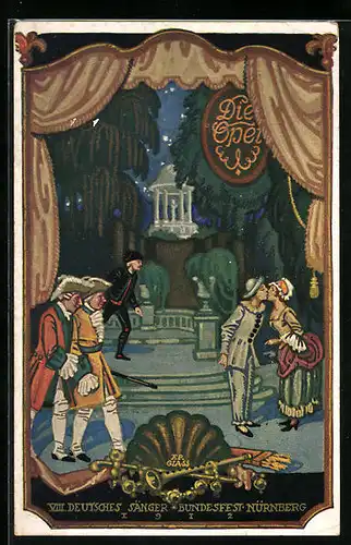 AK Nürnberg, Sängerfest 1912, Die Oper, Spielszene