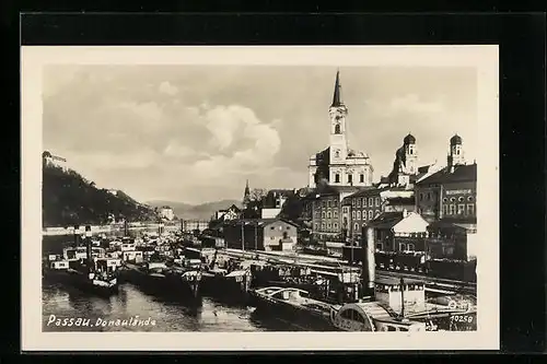 AK Passau, Donaulände, Schiffe