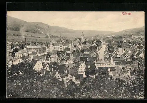 AK Ebingen, Ortspartie aus der Vogelschau