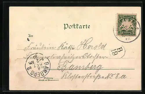 Lithographie München, Domfreiheit, Totalansicht vom Frauenturm aus