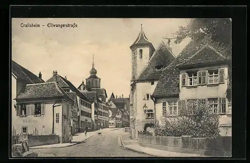 AK Crailsheim, Blick auf Ellwangerstrasse