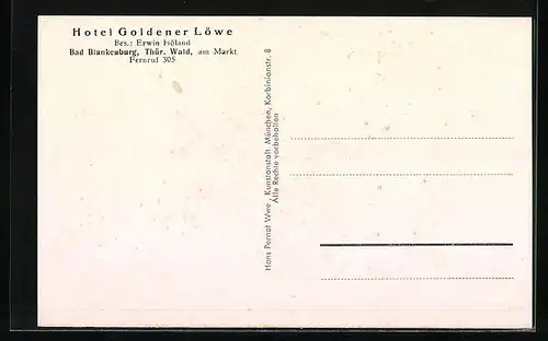 AK Bad Blankenburg /Thür. Wald, Hotel goldener Löwe mit Aussenbereich