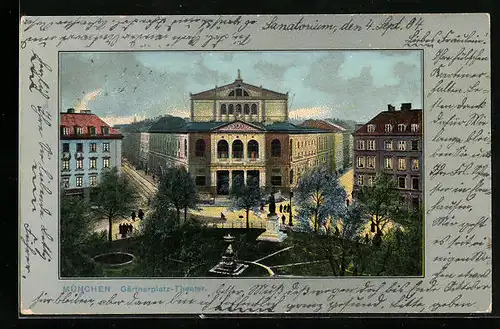 AK München, Blick auf d. Gärtnerplatz-Theater