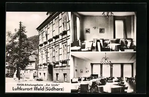 AK Ilfeld / Harz, FDGB-Erholungsheim Zur Linde, Innenansichten