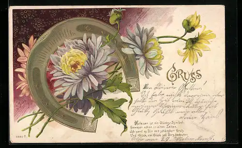 AK Hufeisen mit Blumen