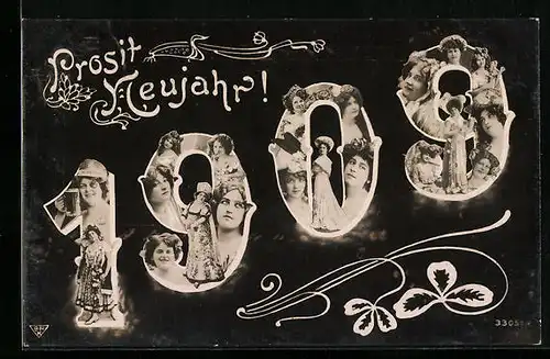 AK Jahreszahl 1909 zu Neujahr