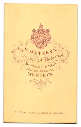 Fotografie H. Mathaus, München, Maximilianstr. 13, Bürgerlicher Herr mit Bart