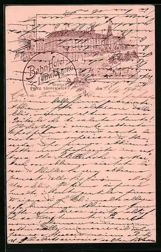 Lithographie Ludwigsburg, Bahn-Hotel