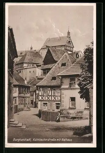 AK Burgkunstadt, Kulmbacherstrasse mit Rathaus