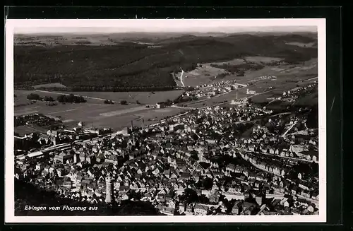 AK Ebingen, Ortsansicht vom Flugzeug aus
