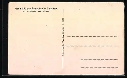 AK Remscheid, Gaststätte zur Remscheider Talsperre, Innenansicht