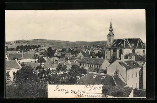 AK Gr. Siegharts, Teilansicht mit Kirche