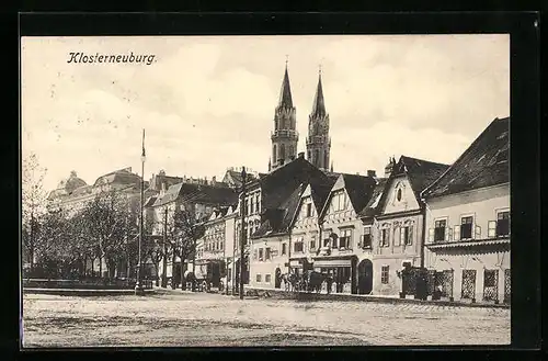 AK Klosterneuburg, Ortsansicht mit Kirche