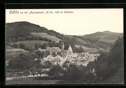 AK Edlitz /Aspangbahn, Gesamtansicht aus der Vogelschau