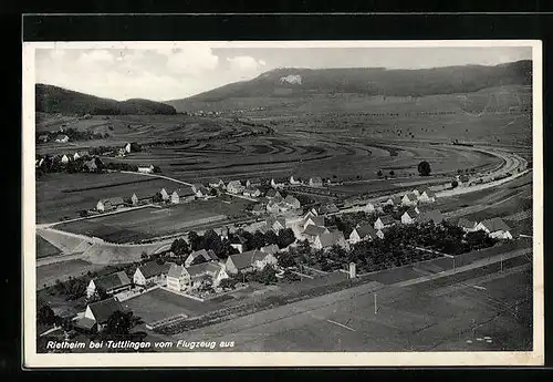 AK Rietheim bei Tuttlingen, Teilansicht, Fliegeraufnahme
