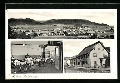 AK Rietheim, Gasthaus und Metzgerei zum Schwanen, Totalansicht