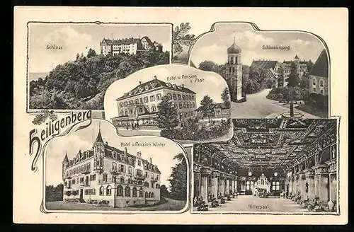 AK Heiligenberg, Hotel und Pension Winter, Hotel und Pension zur Post, Schloss