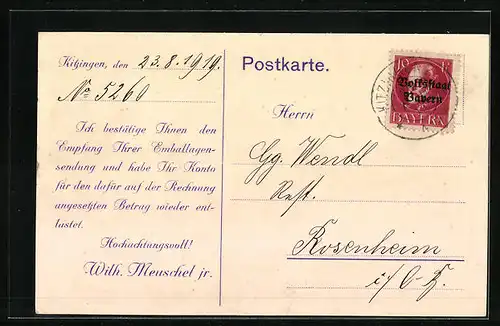Künstler-AK Kitzingen /Main, Eingang in die Stadt