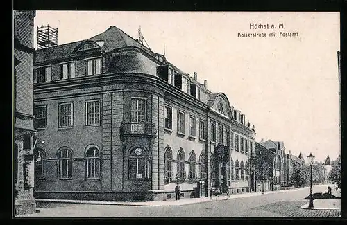 AK Höchst a. M., Kaiserstrasse mit Postamt