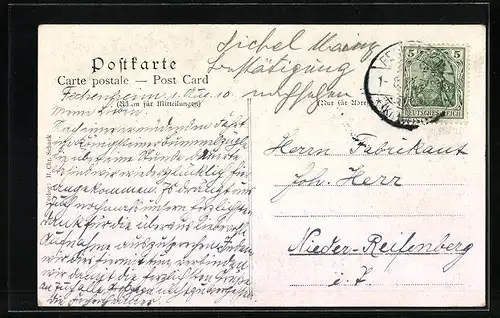 AK Frankfurt-Fechenheim, Rathaus, Innenansicht Sitzungssaal