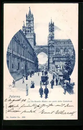 AK Palermo, Via Bonello Matteo con parte della Cattedrale