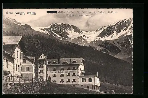 AK St. Gertraud in Sulden, Posthotel zum Ortler