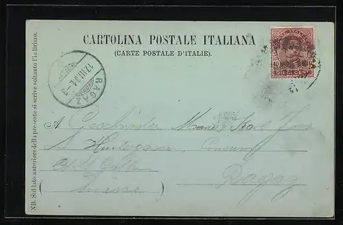 Mondschein-AK San Remo, Corso dell` Imperatrice