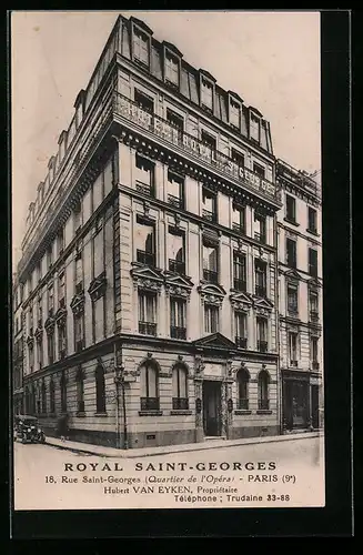 AK Paris, Hotel Royal Saint-Georges, 18 Rue Saint-Georges, Hotelansicht