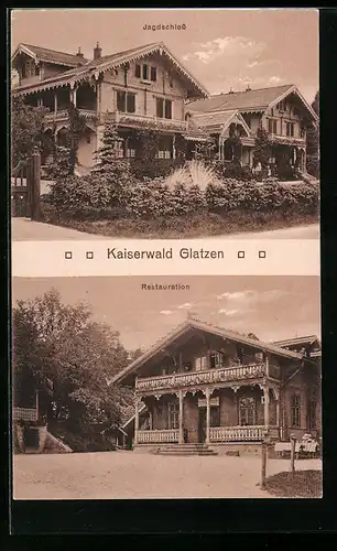 AK Glatzen, Kaiserwald, Restauration, Jagdschloss