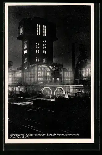AK Beuthen, Förderturm Kaiser-Wilhelm-Schacht Hohenzollerngrube