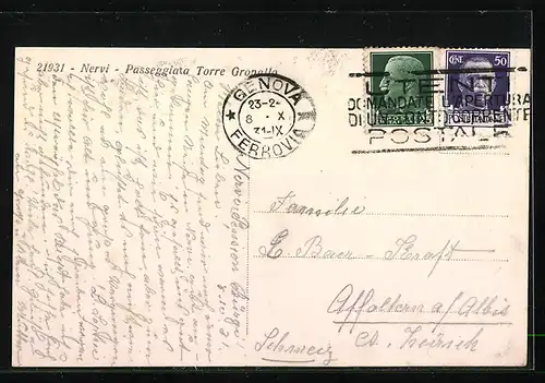 AK Nervi, Passeggiata Torre Gronello