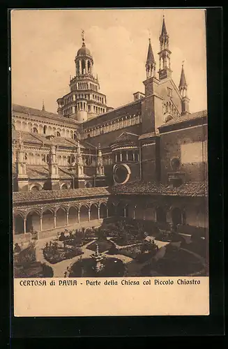 AK Certosa di Pavia, Parte della Chiesa col Piccolo Chiostro
