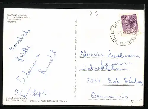 AK Grassano, Piazza Arcangelo Ilvento, Corso Umberto, Panorama