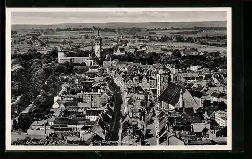 AK Wittenberg / Elbe, Ortspanorama, orig. Fliegeraufnahme