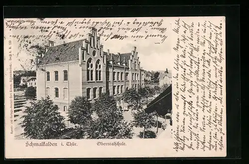 AK Schmalkalden i. Thür., Vorderansicht der Oberrealschule