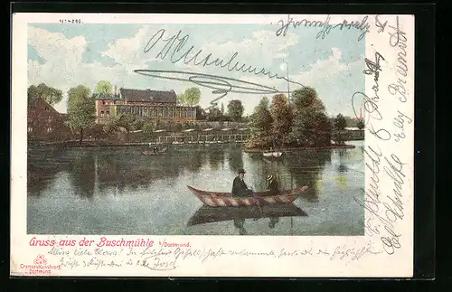 AK Dortmund, Ruderboot am Gasthaus Buschmühle