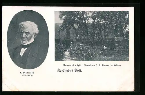AK Keitum /Sylt, Museum des Sylter Chronisten C. P. Hansen, Portrait