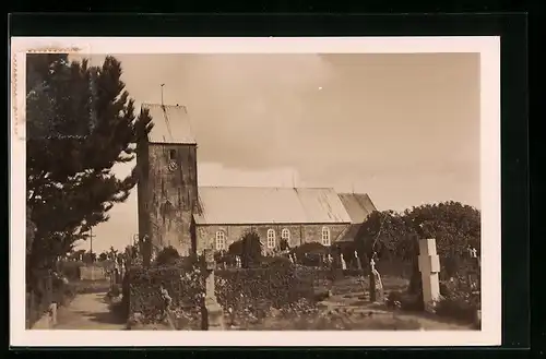 AK Wyk a. Föhr, Kirche mit Friedhof