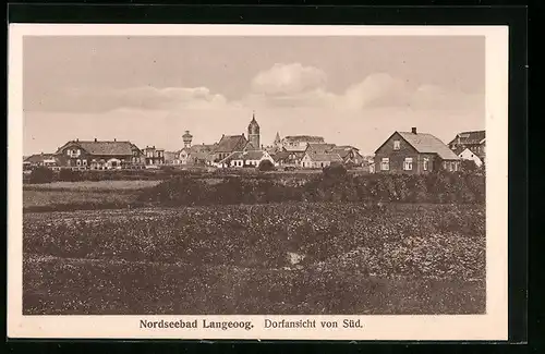 AK Langeoog, Dorfansicht von Süd