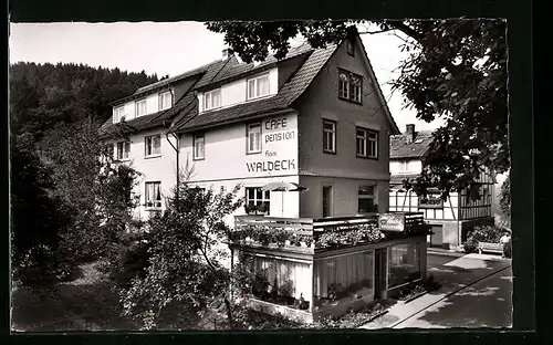 AK Gras-Ellenbach, Cafe-Pension Haus Waldeck, Bes. Adam Röth