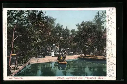 AK Lehde / Spreewald, Gasthaus zum fröhlichen Hecht