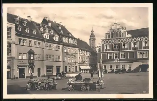 AK Weimar, Marktstände auf dem Markt