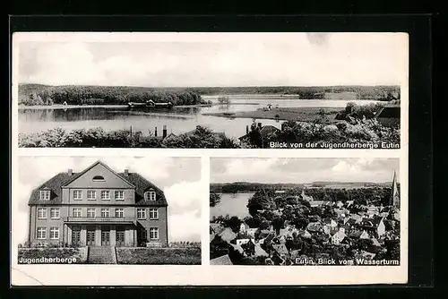 AK Eutin, Blick vom Wasserturm, Jugendherberge