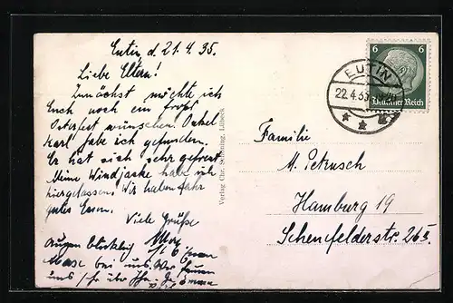 AK Eutin, Blick vom Wasserturm, Jugendherberge