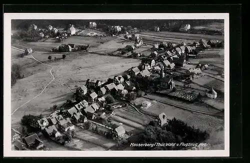 AK Masserberg / Thür. Wald, Ortsansicht vom Flugzeug aus