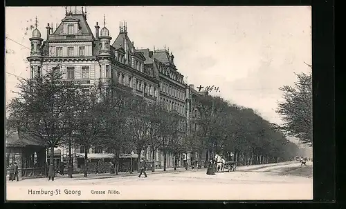 AK Hamburg-St. Georg, Blick in die Grosse Allee